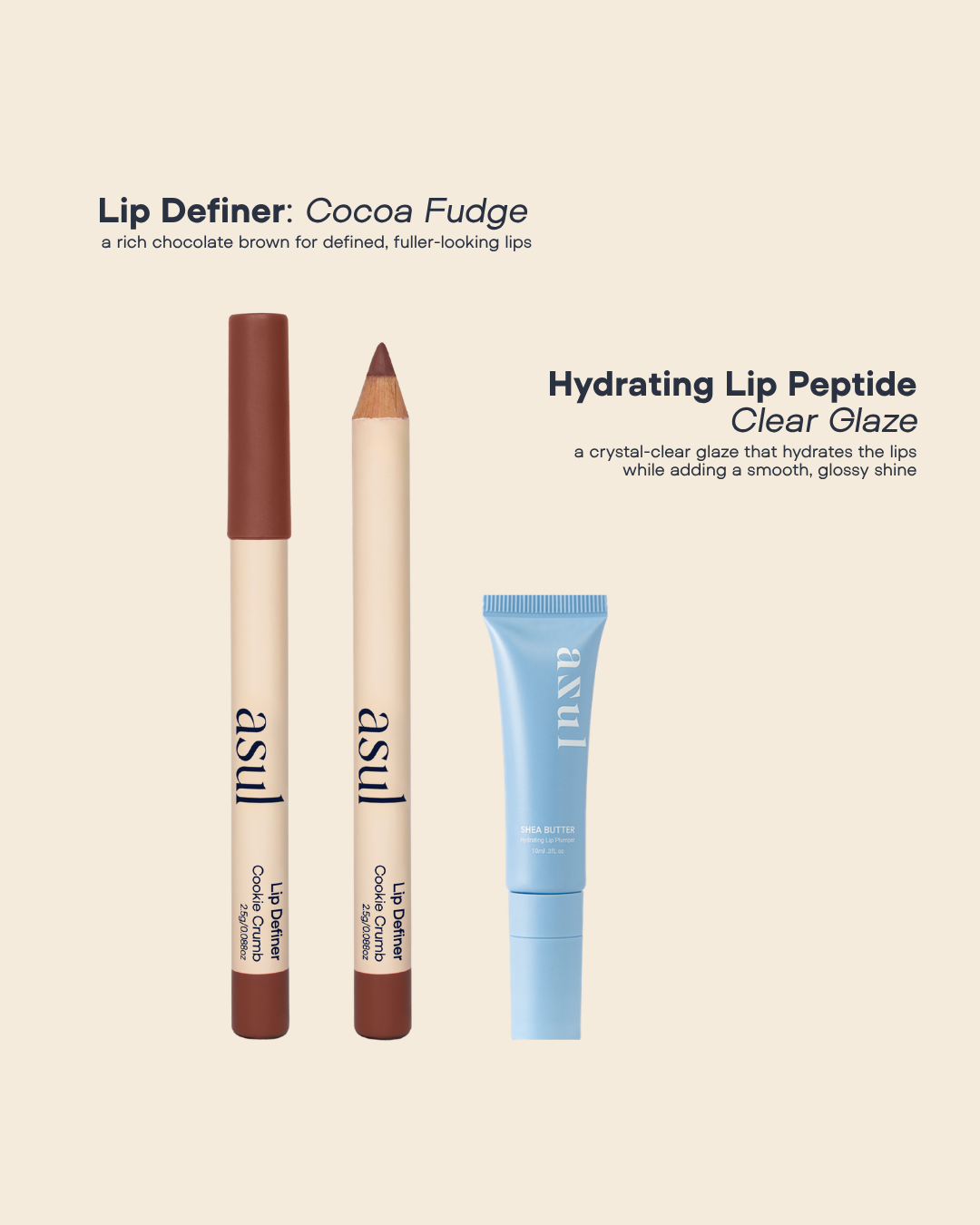 Asul Celeste Lip Duo | Lip Liner + Hydrating Lip Peptide