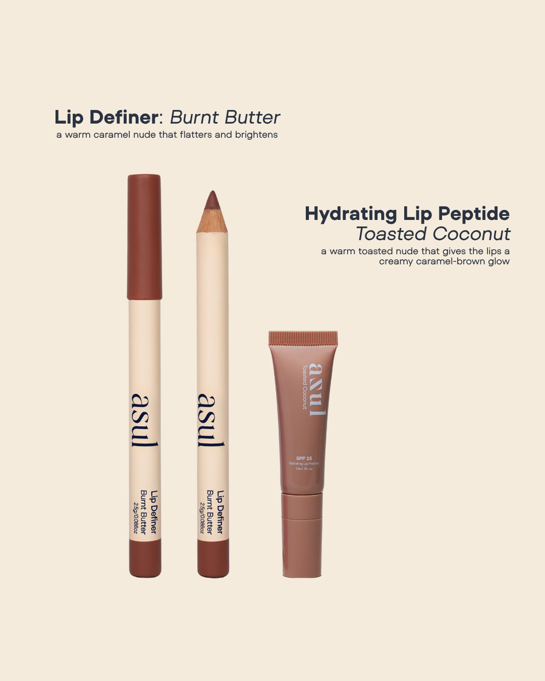 Asul Celeste Lip Duo | Lip Liner + Hydrating Lip Peptide