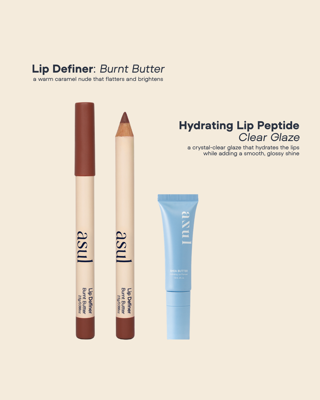 Asul Celeste Lip Duo | Lip Liner + Hydrating Lip Peptide