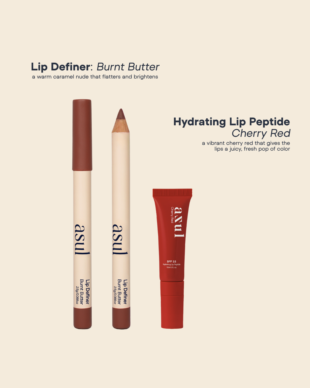 Asul Celeste Lip Duo | Lip Liner + Hydrating Lip Peptide