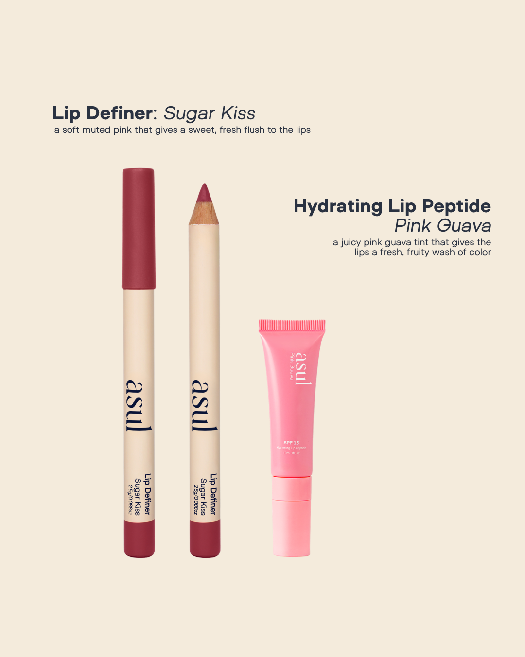Asul Celeste Lip Duo | Lip Liner + Hydrating Lip Peptide