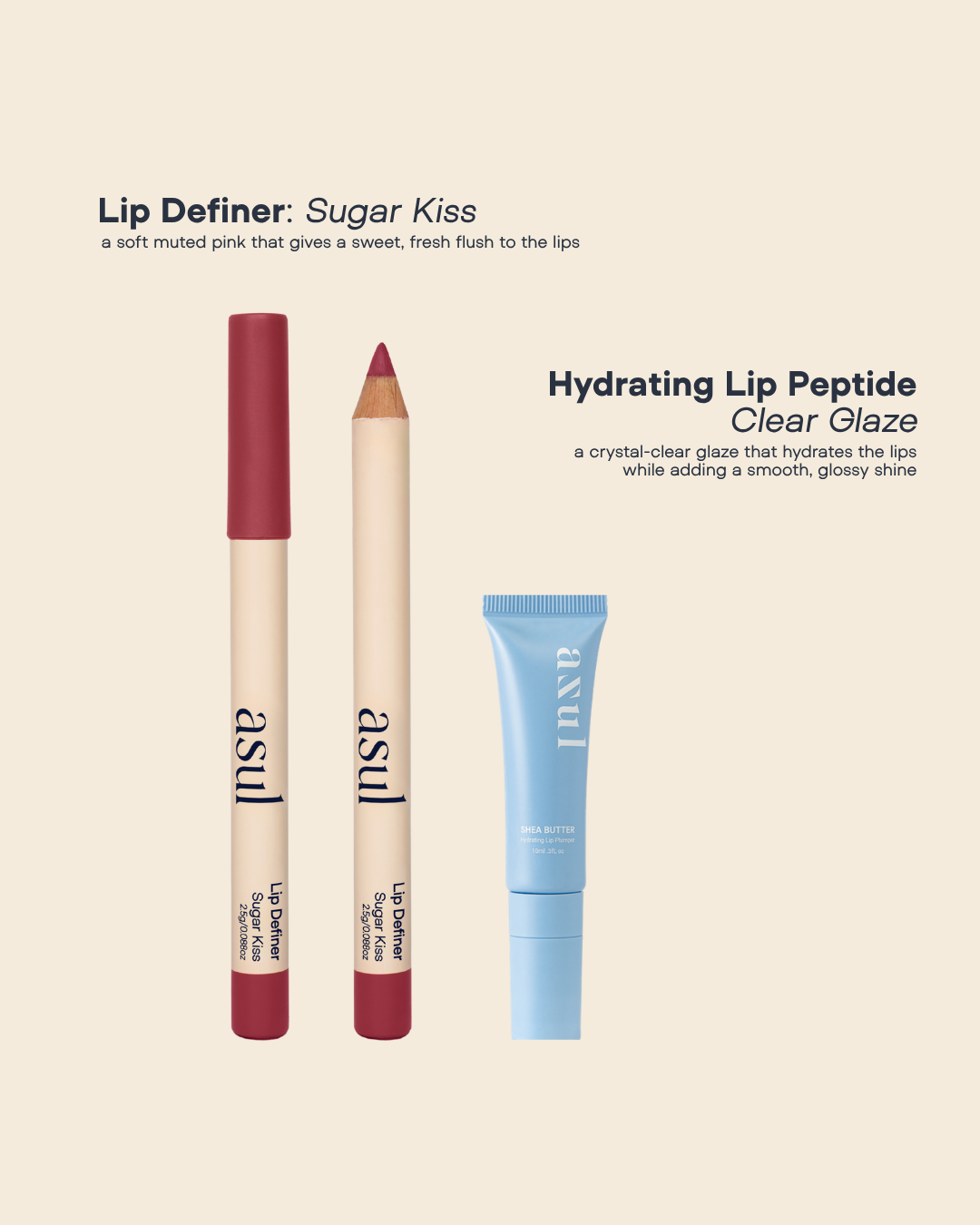 Asul Celeste Lip Duo | Lip Liner + Hydrating Lip Peptide